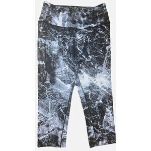 Nike Womens Dri-Fit Black Marble Print Capri Leggings Small